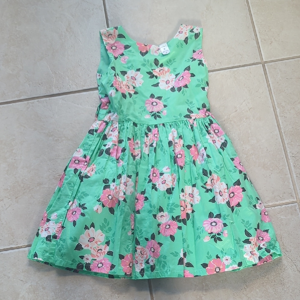 Carter's Green Floral Kids Dress Gils Size 8